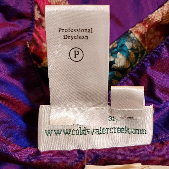 NWT Coldwater Creek Festive Ribbon Jacket Women 1X Colorful Oriental Silk Lining - Picture 7 of 7